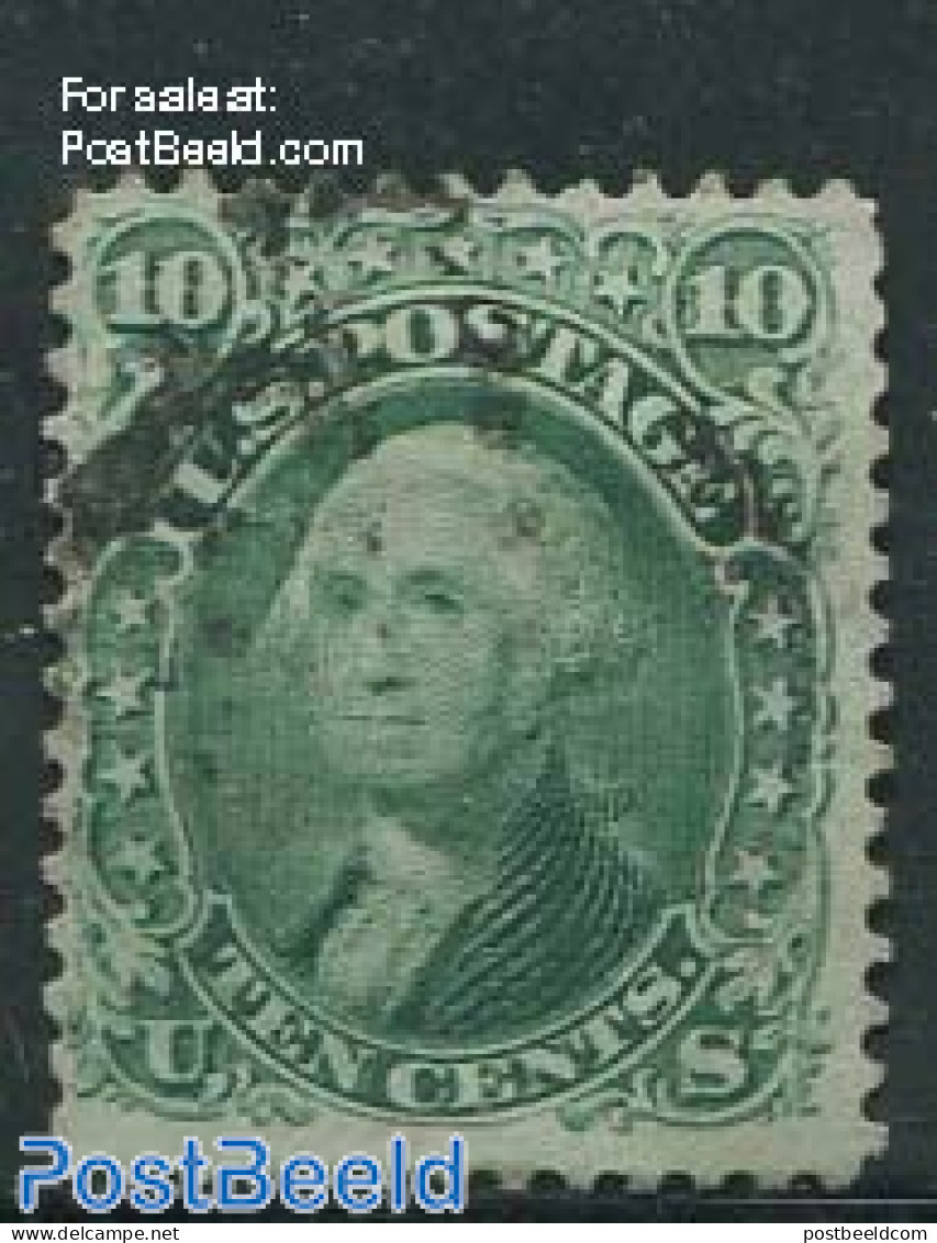 United States Of America 1861 10c Green, Used, Used Stamps - Oblitérés