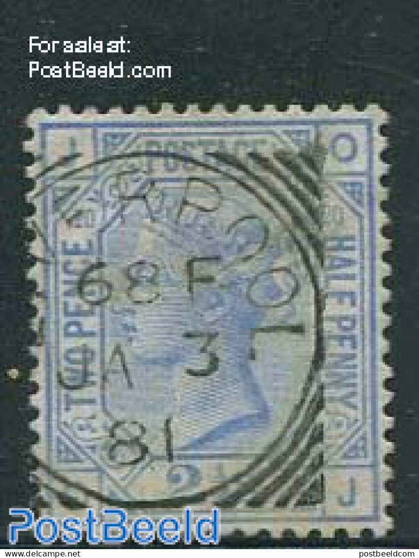 Great Britain 1880 2.5p Blue, Plate 20, Used, Used - Oblitérés