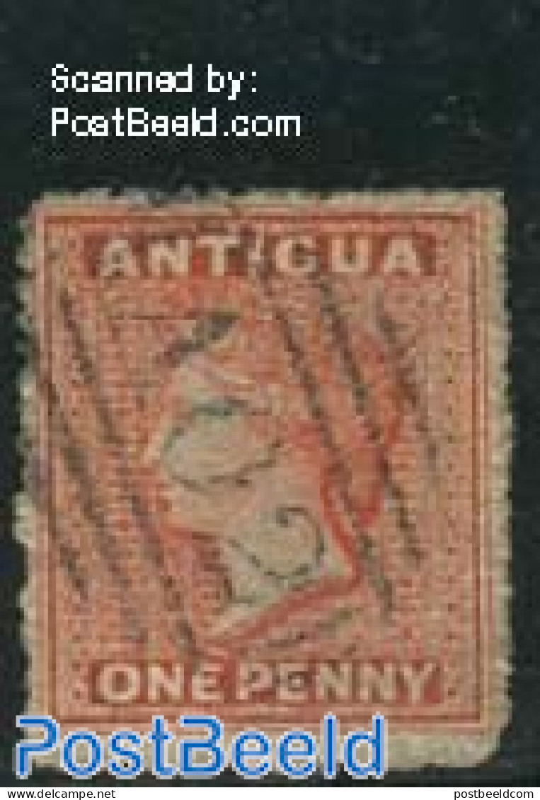 Antigua & Barbuda 1863 1p Red, WM1, Used, Used - Antigua Y Barbuda (1981-...)