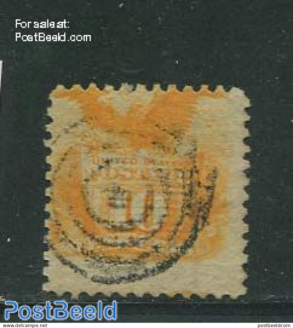 United States Of America 1869 10c. Orange, Used, Used Stamps, Nature - Birds - Birds Of Prey - Usati