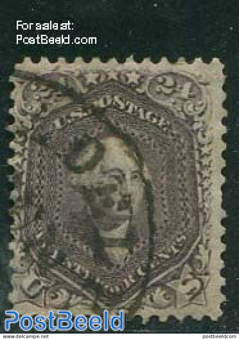 United States Of America 1861 24c Lilac/grey, Used, Short Perf. On Right Side, Used Stamps - Gebruikt