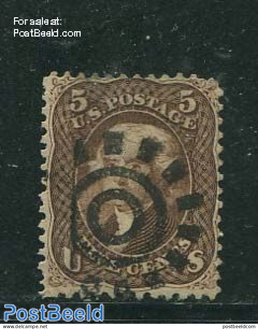 United States Of America 1861 5c Brown, Used, Used - Used Stamps