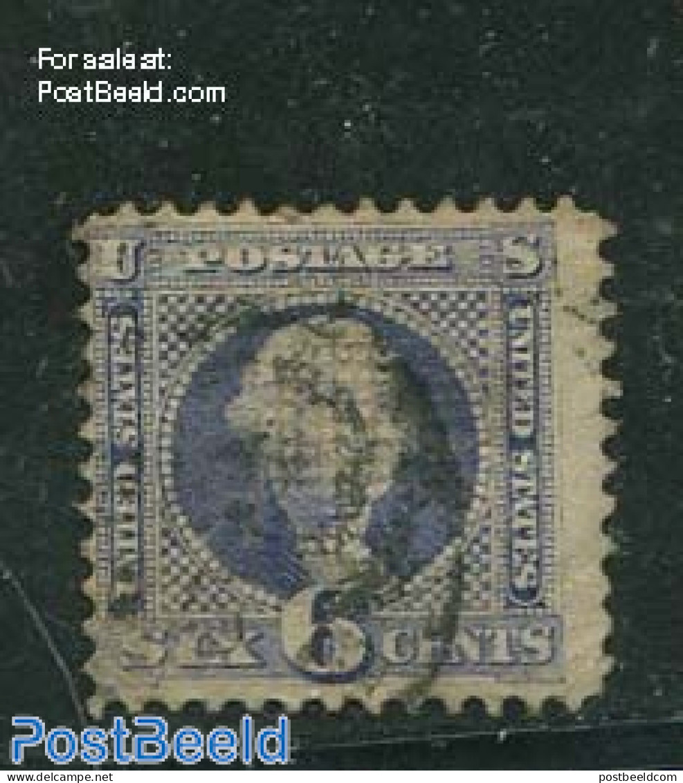 United States Of America 1869 6c Ultramarine, Used, Used Stamps - Used Stamps