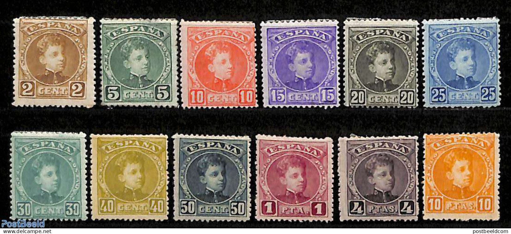 Spain 1901 Definitives 12v, Unused (hinged) - Unused Stamps