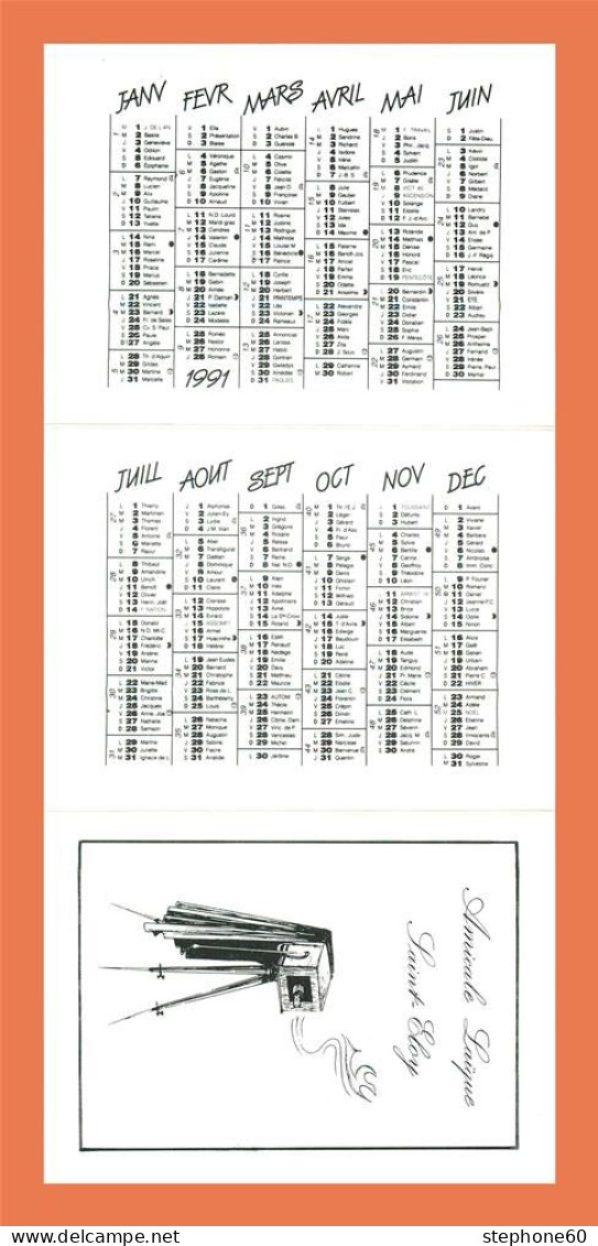 A713 / 529 Calendrier 1991 SAINT ELOY ( Trois Volets ) - Small : 1991-00