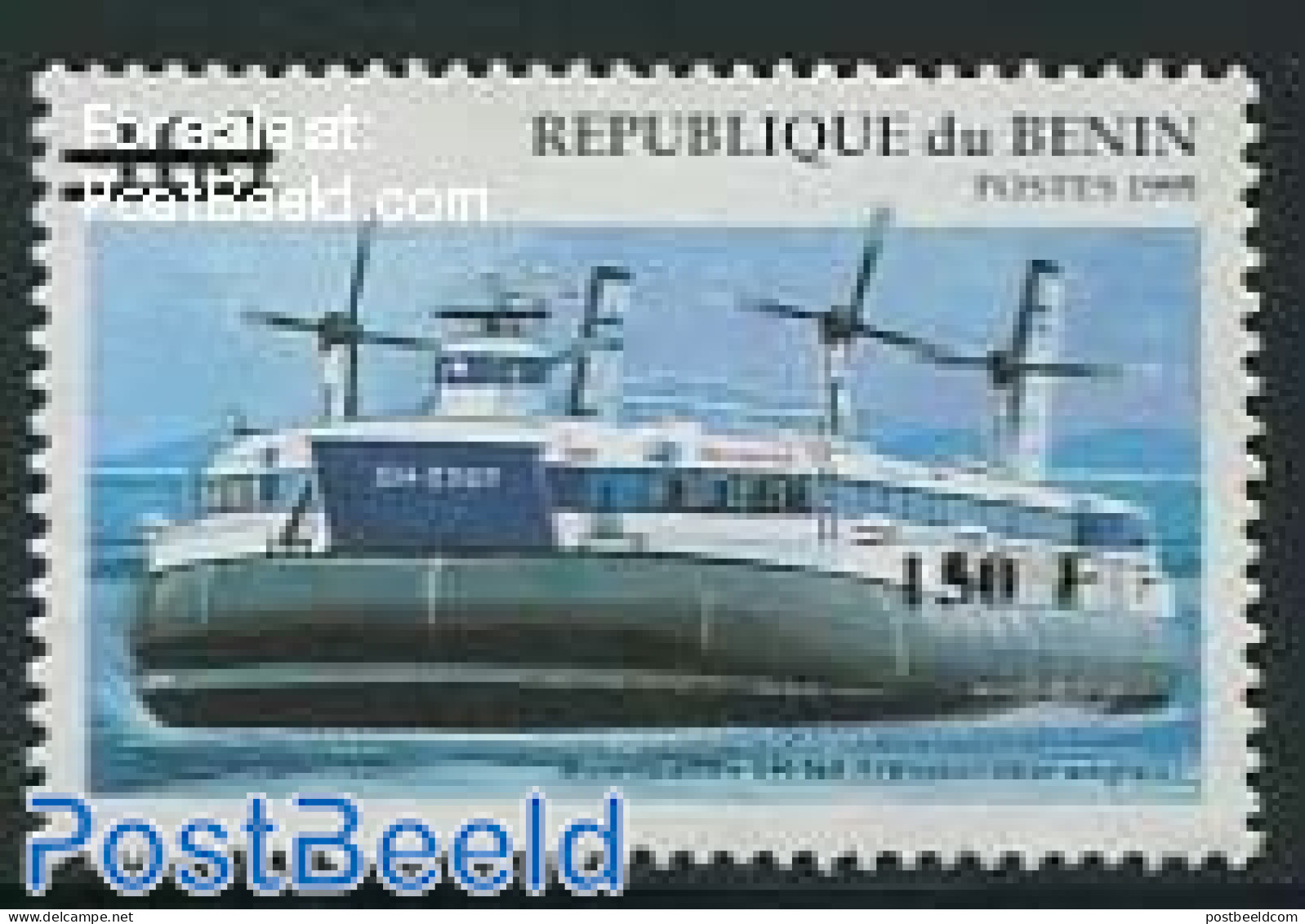 Benin 2000 150F On 100F  Overprint, Mint NH, Transport - Ships And Boats - Unused Stamps