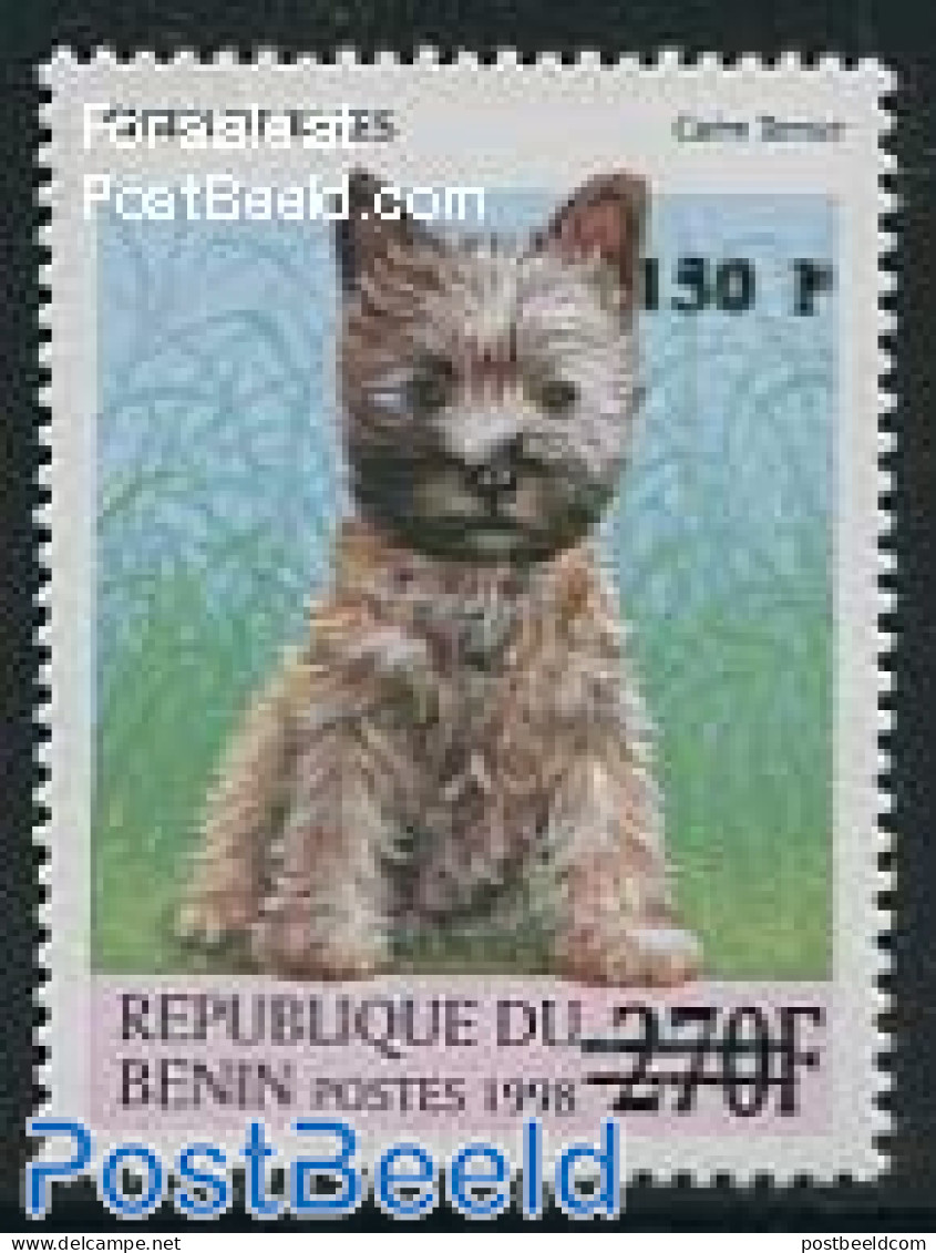 Benin 2000 150F On 270F  Overprint, Mint NH, Nature - Dogs - Unused Stamps