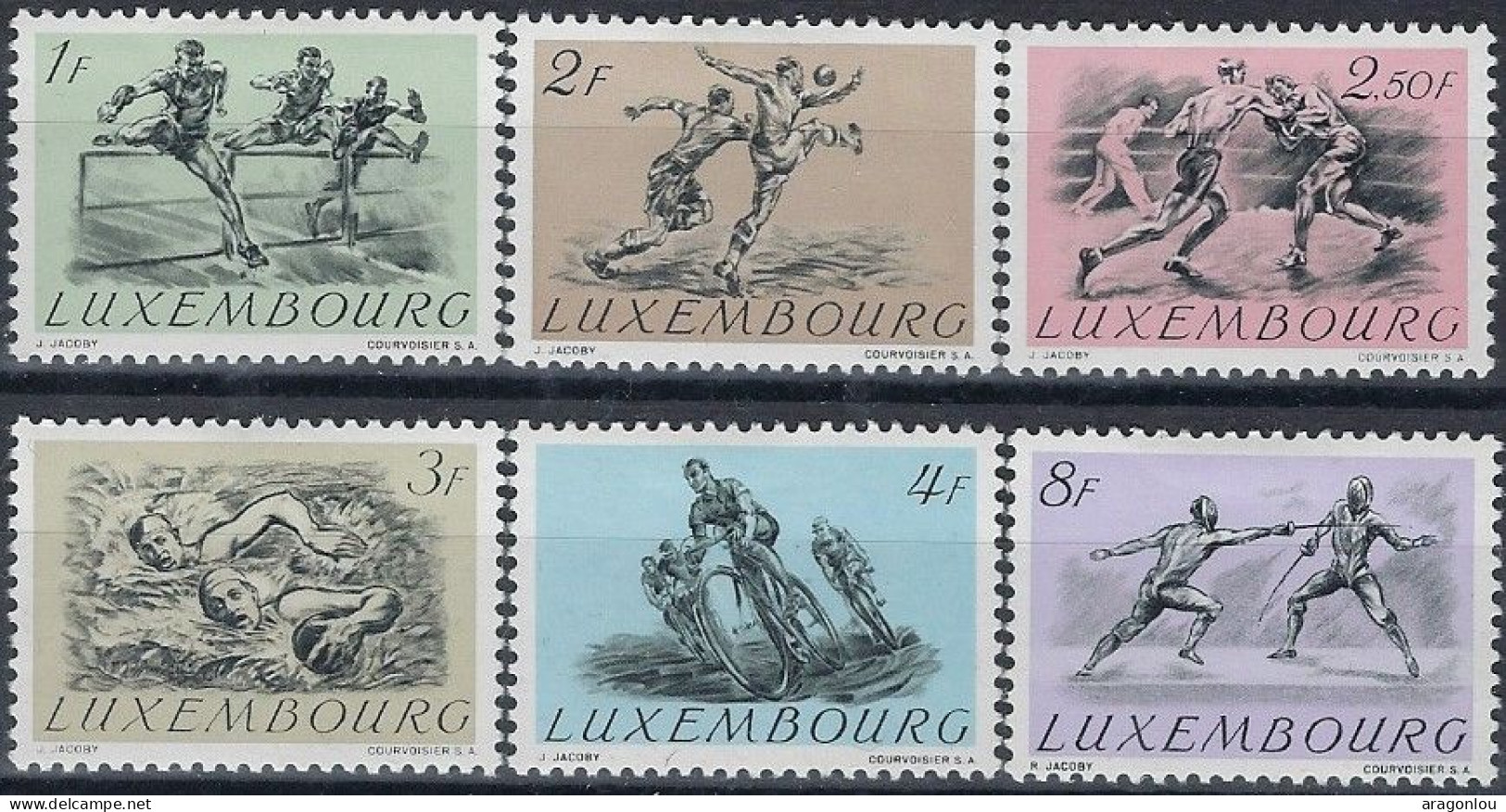 Luxembourg - Luxemburg -  Timbre   Série  Olympique   1952   VC. 50,-   * - Gebruikt