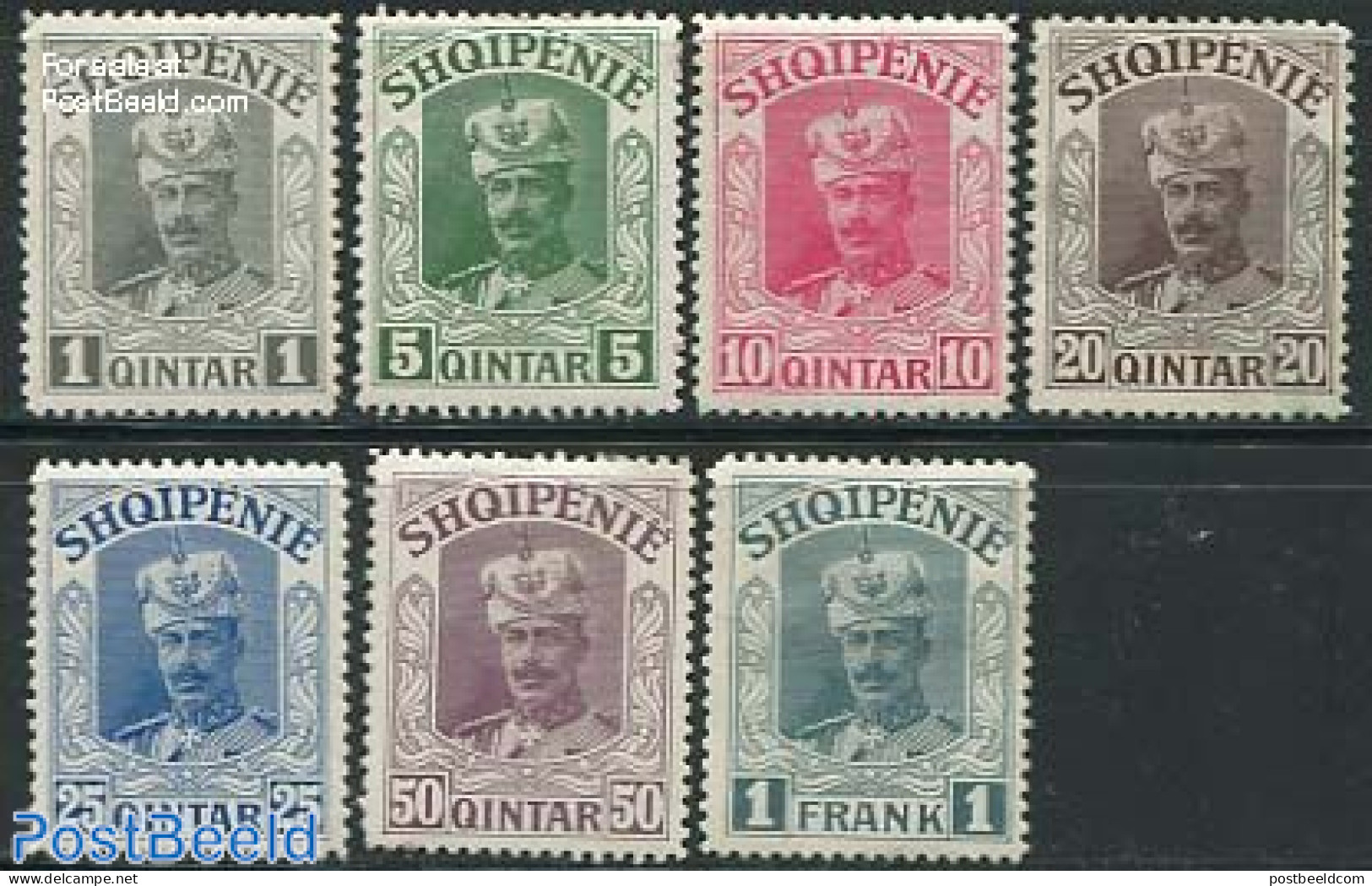 Albania 1914 Wilhelm Von Wied 7v. This Set Was Never Issued Due To His Forced Exile From Albania, Mint NH, History - K.. - Familias Reales