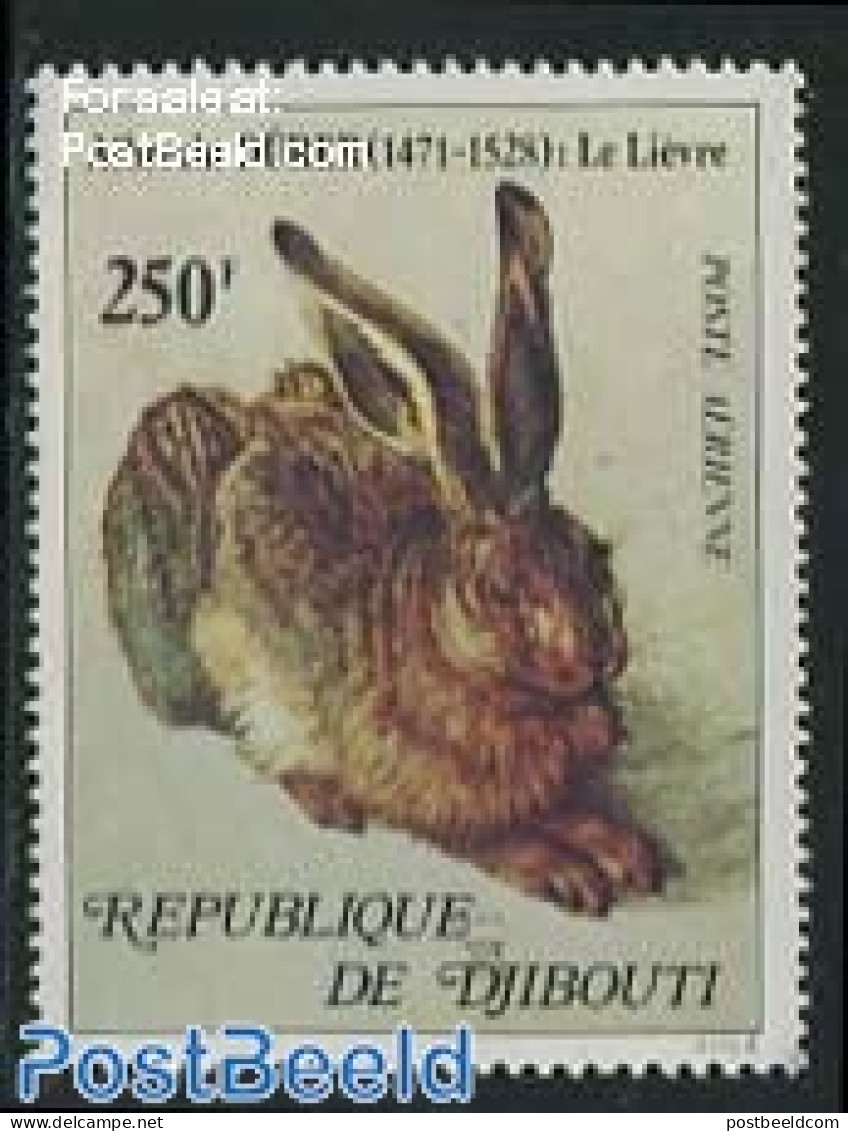 Djibouti 1978 250F, Stamp Out Of Set, Mint NH, Nature - Animals (others & Mixed) - Rabbits / Hares - Art - Dürer, Alb.. - Dschibuti (1977-...)