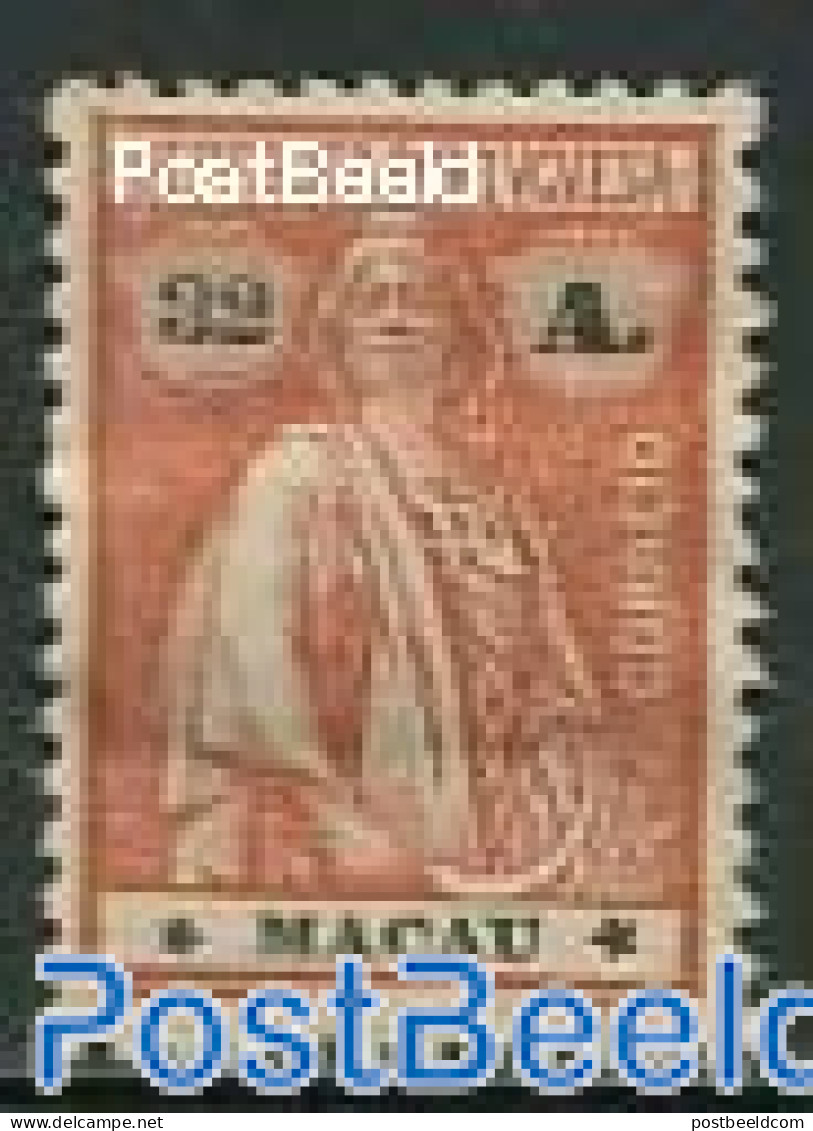 Macao 1923 32A Redorange/Black, Stamp Out Of Set, Unused (hinged) - Nuevos