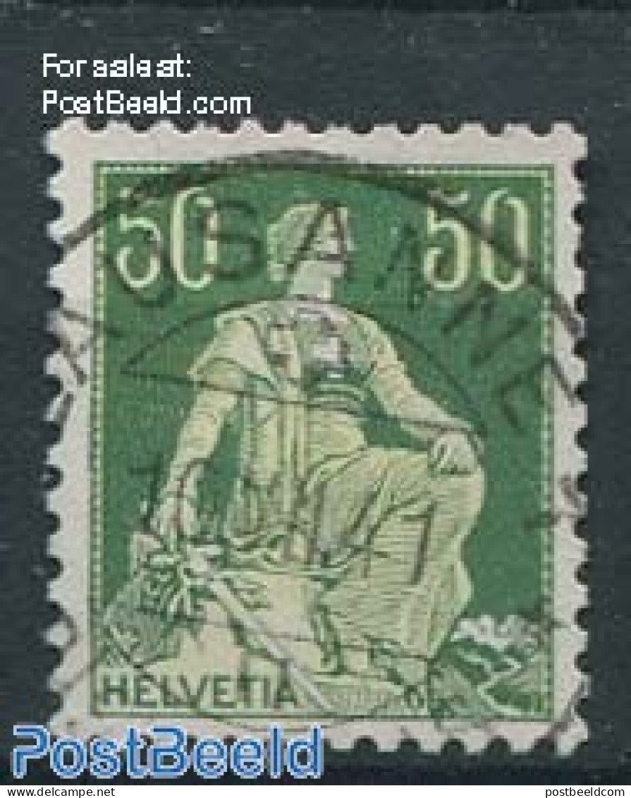 Switzerland 1908 50c, Smooth Gum, Used, Used Stamps - Usati
