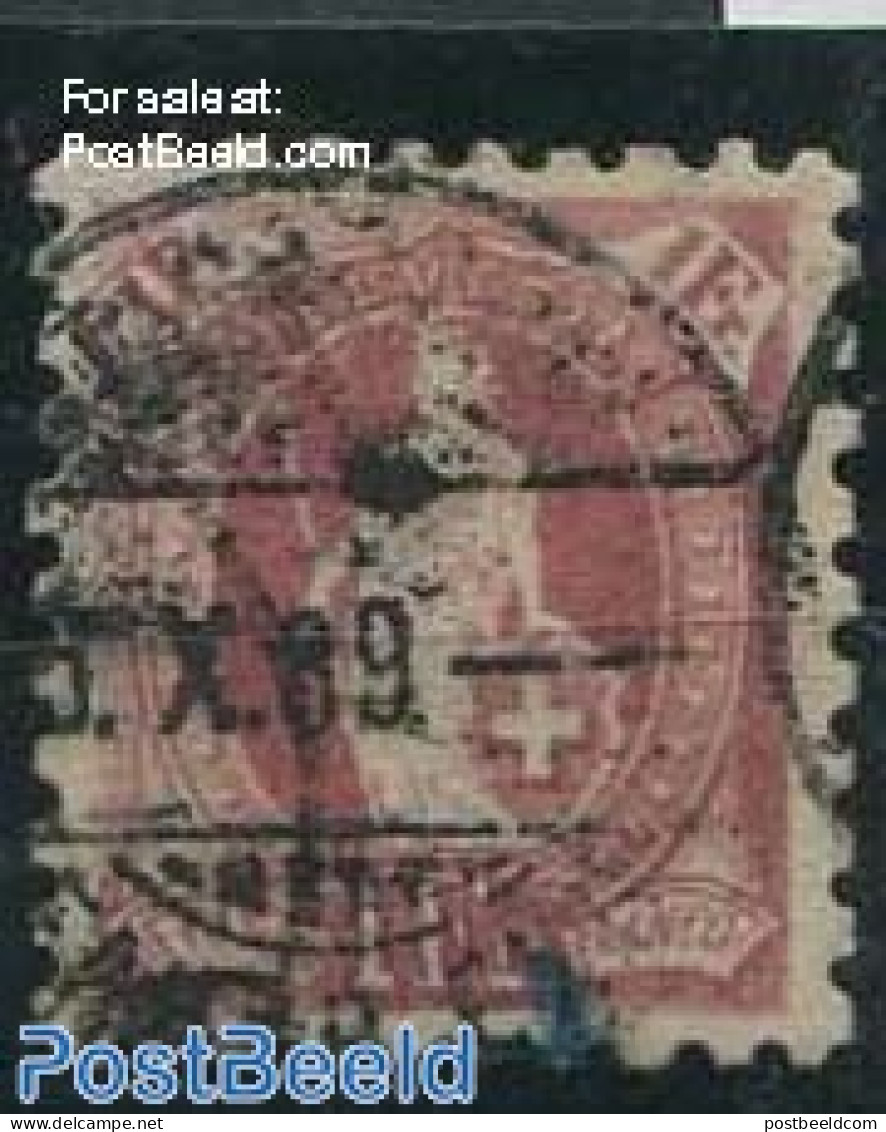 Switzerland 1882 1Fr. Brown-lilac, Perf. 9.75:9.25, Used Stamps - Oblitérés