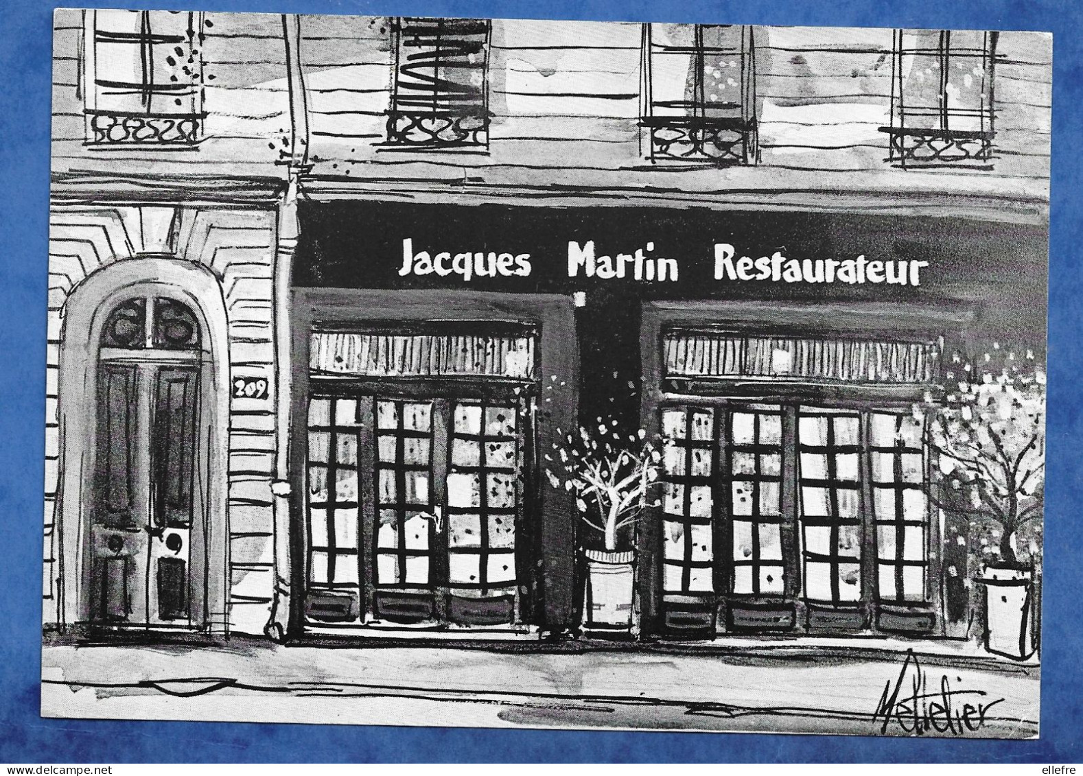 CPM 69 LYON 3 Carte Publicitaire Jacques Martin Restaurateur 209 Rue Duguesclin D'après Une Aquarelle De M Pelletier - Lyon 3