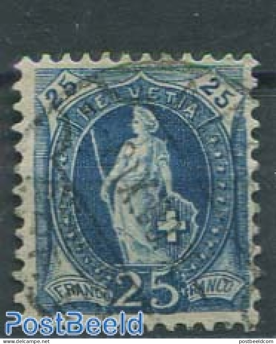 Switzerland 1905 25c Dark Blue, Used Stamps - Gebraucht