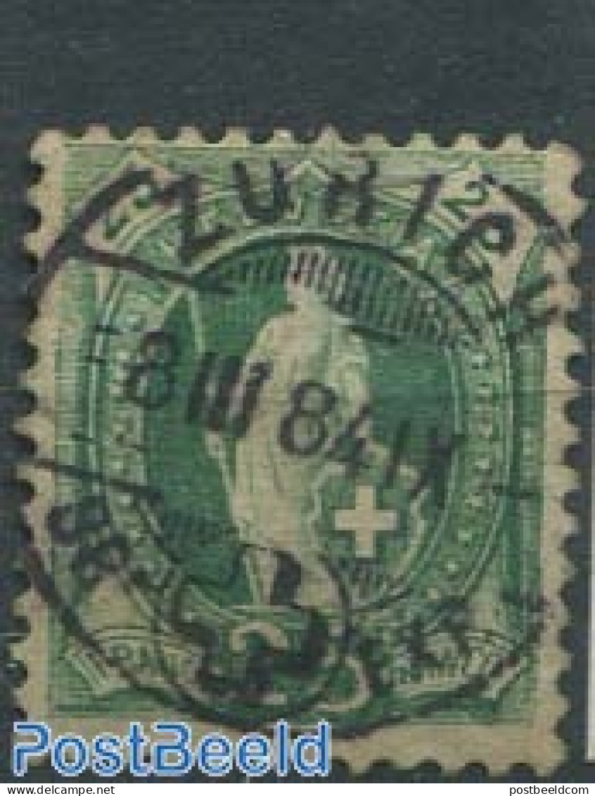 Switzerland 1882 25c, Dark Green, Contr. 1X, Perf. 11.75, Used Stamps - Used Stamps