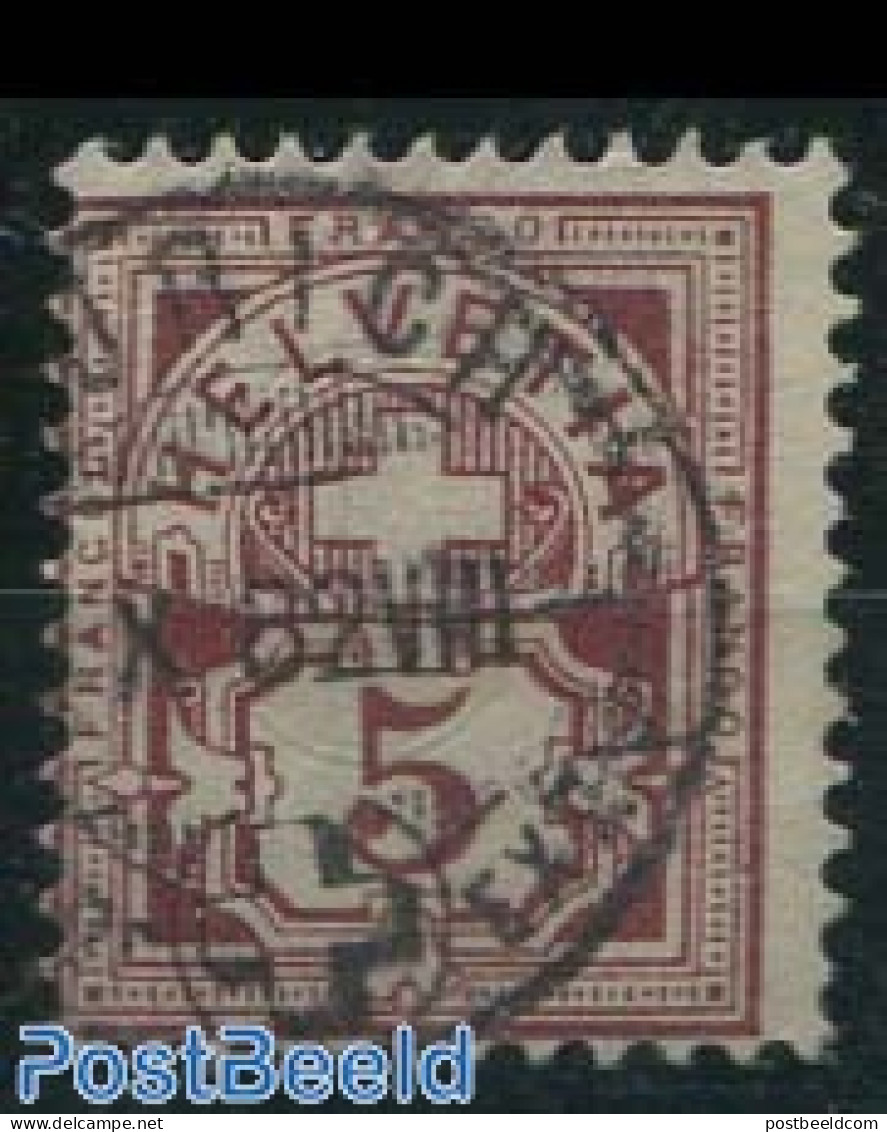 Switzerland 1882 5c, Used, Proof Abt, Used Stamps - Usados