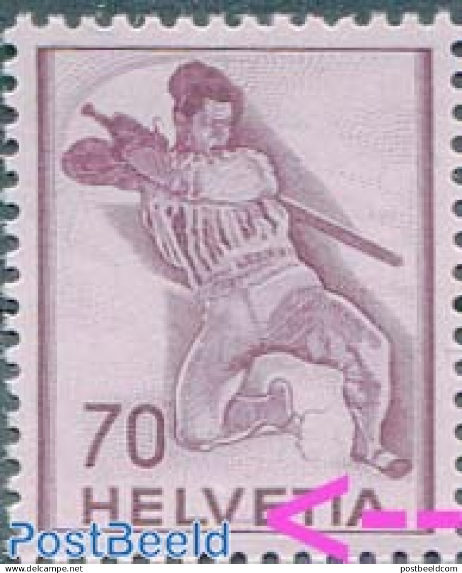 Switzerland 1941 70c, Plate Flaw, Two Lines Between V And E, Mint NH, Various - Errors, Misprints, Plate Flaws - Ungebraucht