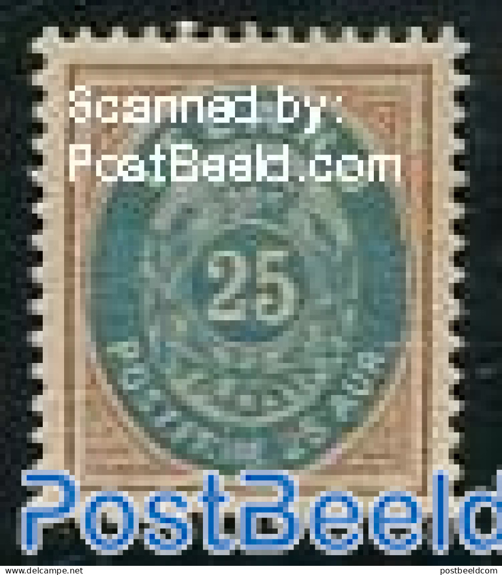 Iceland 1900 25A Brown/Blue, Stamp Out Of Set, Unused (hinged) - Ongebruikt