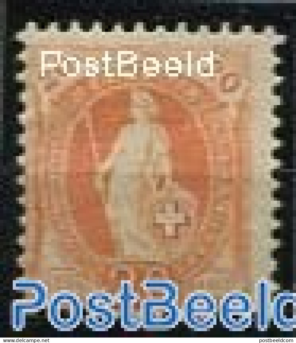 Switzerland 1882 20c, Deep Orange, Perf. 11.75:12.25, Unused (hinged) - Nuovi