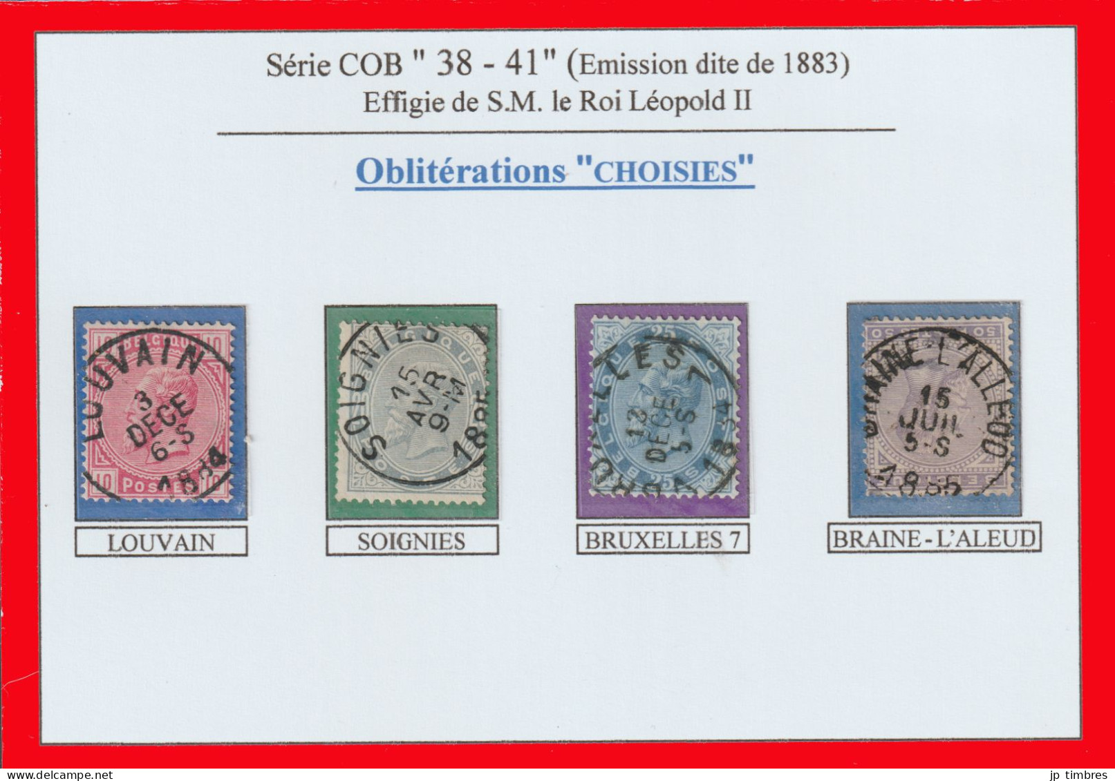 N°38 à 41 - Série Complète - Belles Oblitérations Idéalement Apposées - 1883 Léopold II