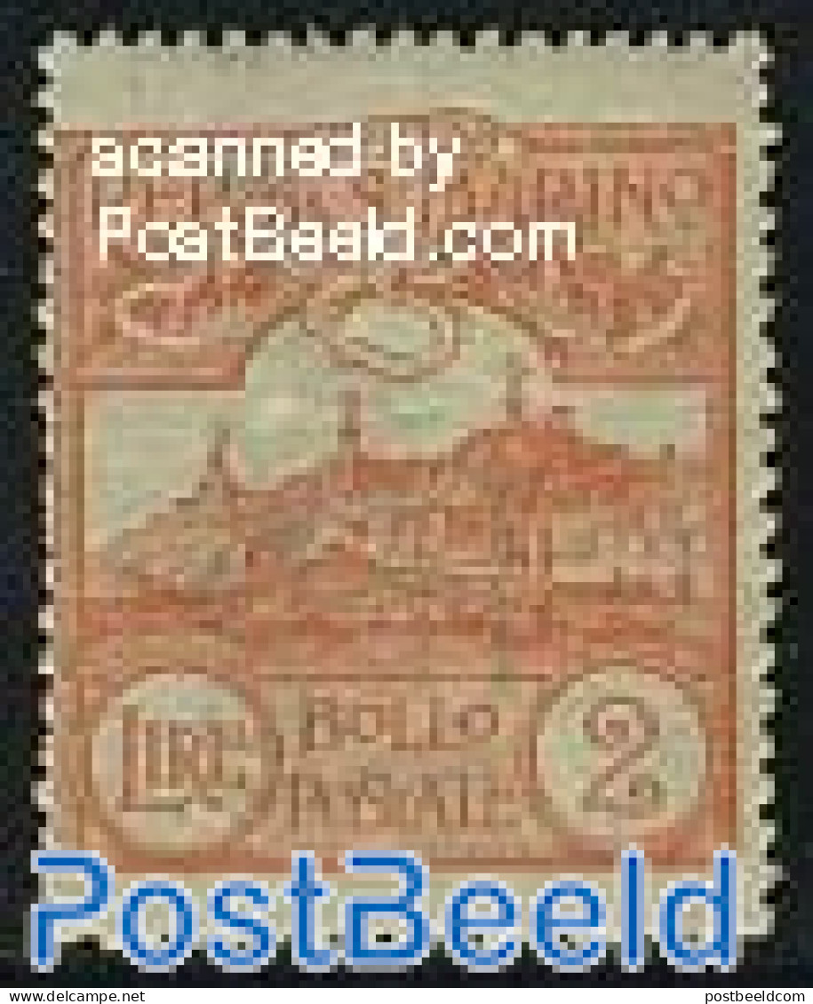 San Marino 1921 2L Orangered, Stamp Out Of Set, Unused (hinged) - Nuovi