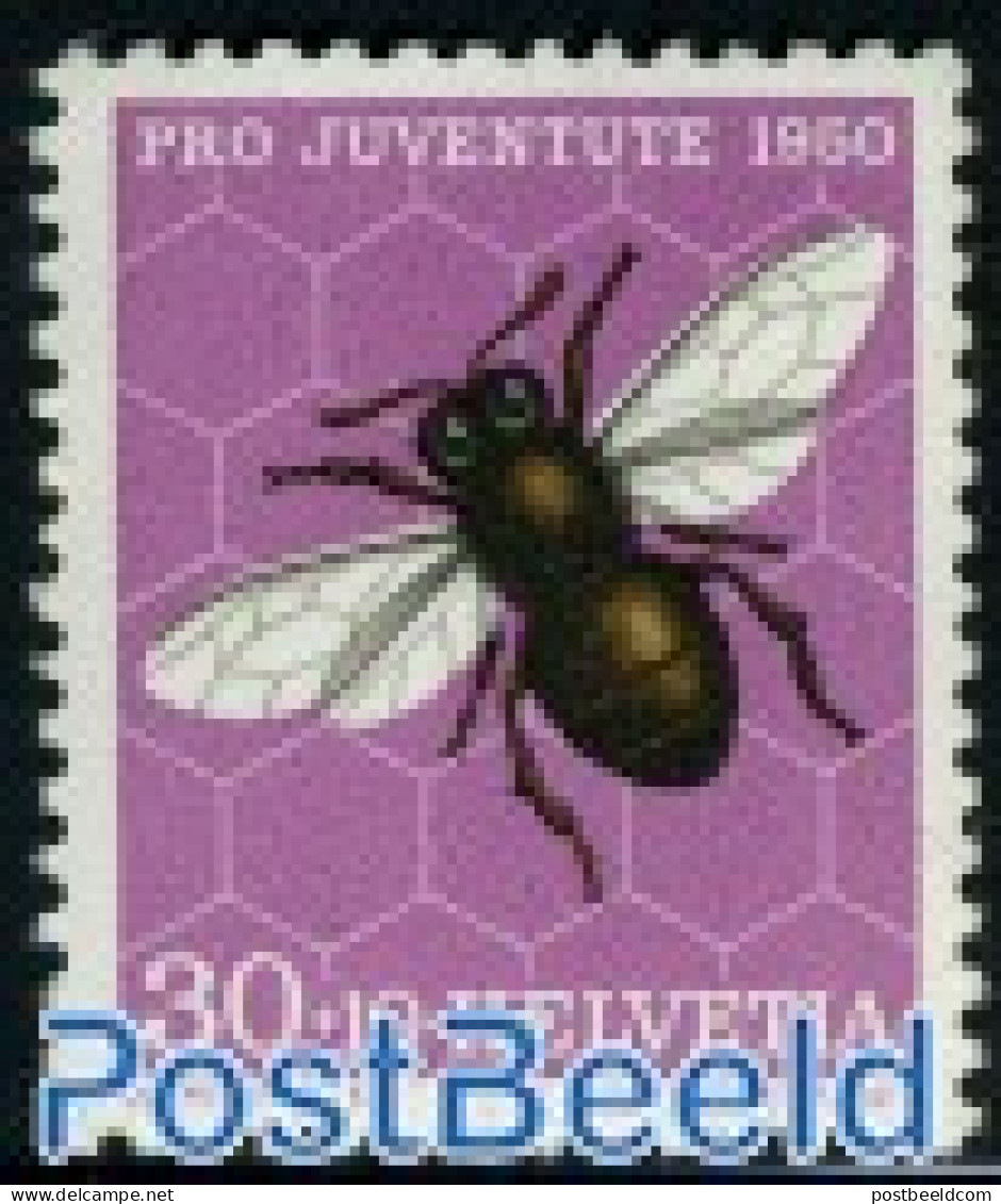 Switzerland 1950 30+10c, Stamp Out Of Set, Mint NH, Nature - Insects - Neufs