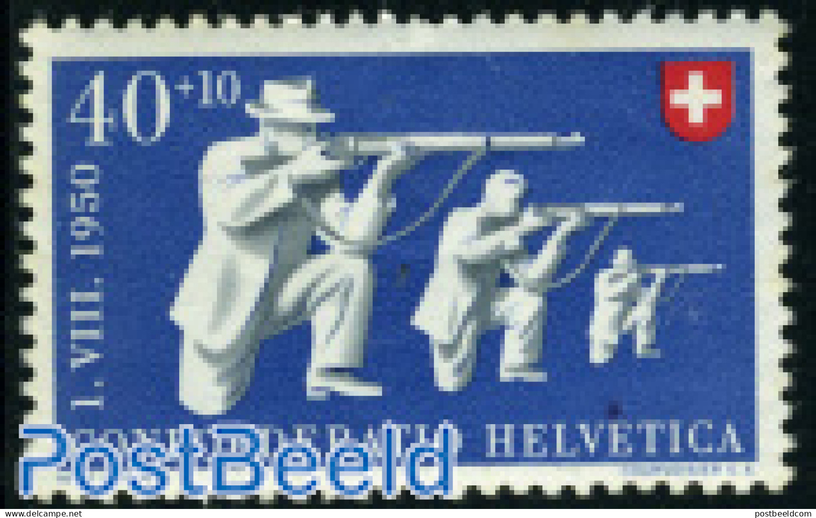 Switzerland 1950 40+10c, Stamp Out Of Set, Mint NH, Sport - Shooting Sports - Sport (other And Mixed) - Neufs