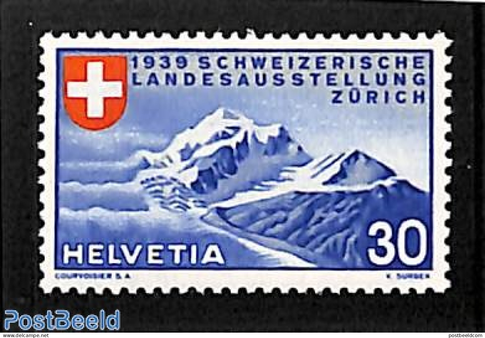 Switzerland 1939 30c, German, Stamp Out Of Set, Mint NH - Neufs