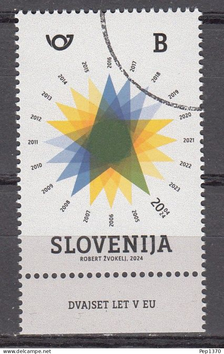 ESLOVENIA 2024 - 20 ANIVERSARIO DE ESLOVENIA EN LA EU - MUESTRA-SPECIMEN A FACIAL - 1 SELLO - Slovenia