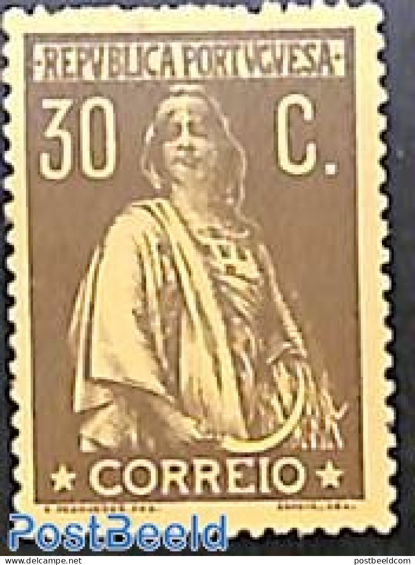 Portugal 1912 30c., Olivebrown, Stamp Out Of Set, Unused (hinged) - Ungebraucht