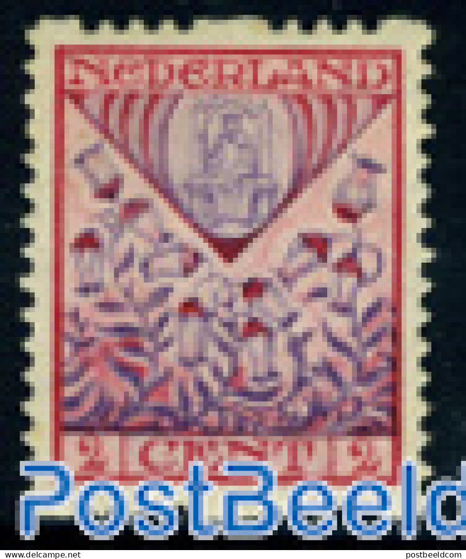 Netherlands 1927 2+2c, Syncopathic Perf. Stamp Out Of Set, Mint NH - Ungebraucht