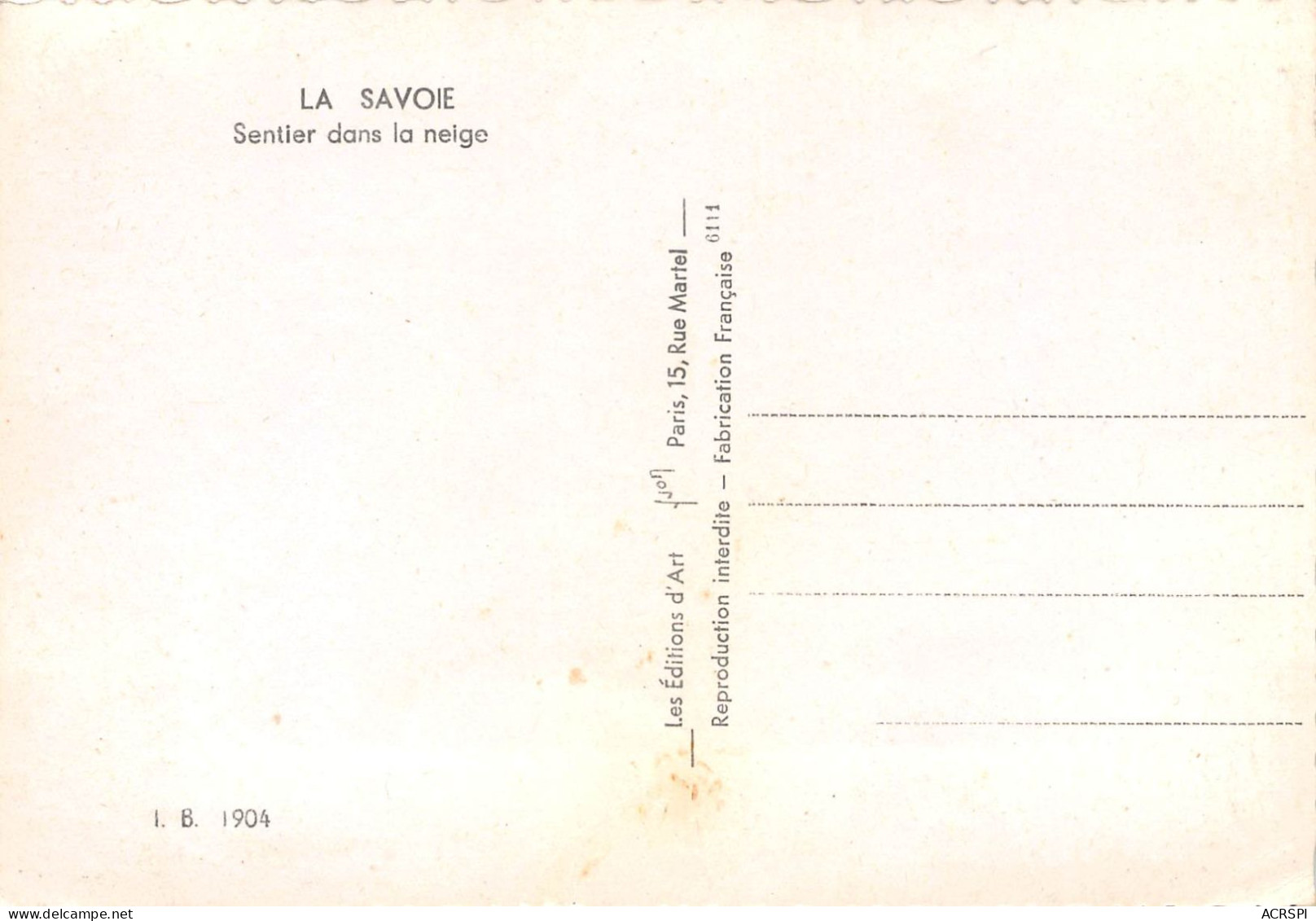 73 La Savoie Sentier Dans La Neige (scan R/V)  66 \PC1202 - Valmorel