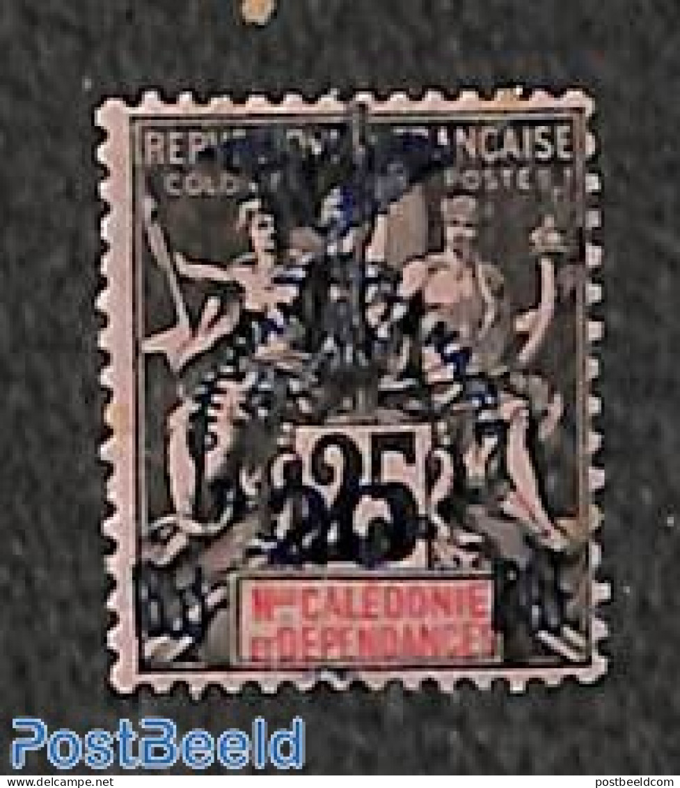 New Caledonia 1904 20c On 25c, Stamp Out Of Set, Unused (hinged) - Neufs