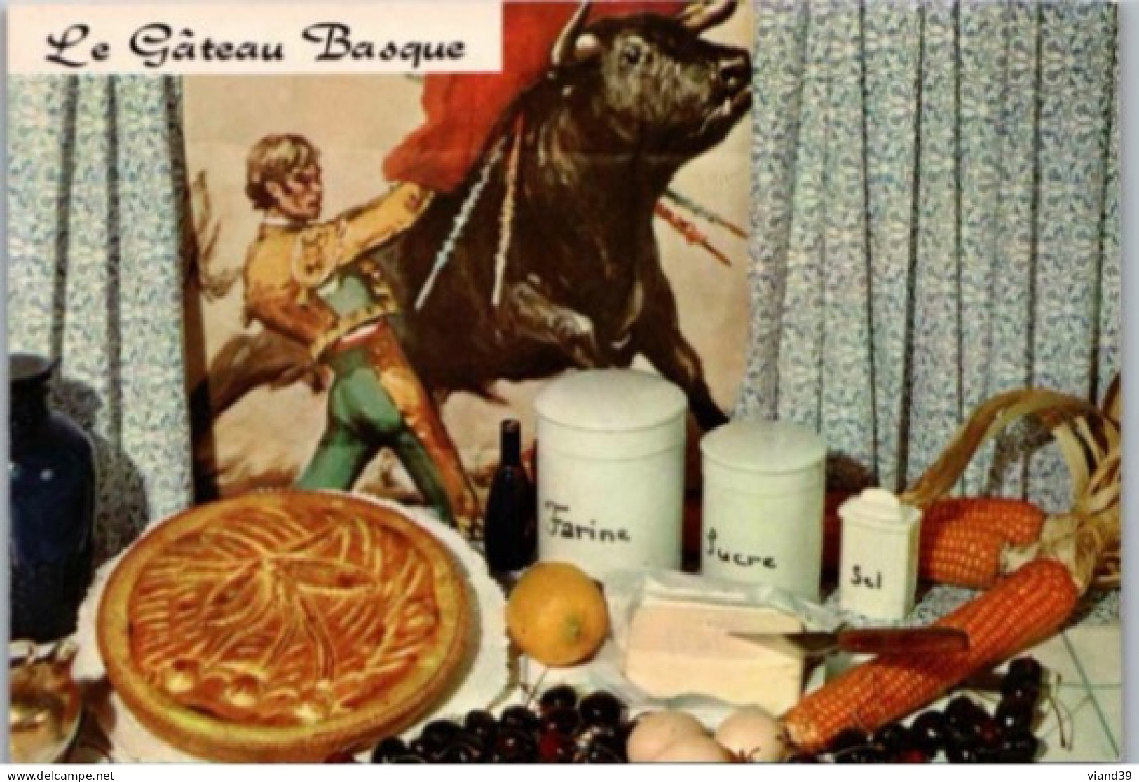 GATEAU BASQUE -    Recettes De Cuisine    - CPM - Voir Scannes Recto-Verso - Recettes (cuisine)