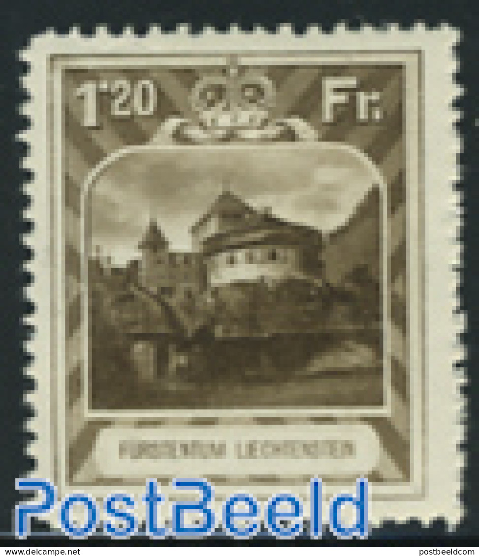 Liechtenstein 1930 1.20Fr, Perf. 11.5, Stamp Out Of Set, Unused (hinged), Art - Castles & Fortifications - Ongebruikt