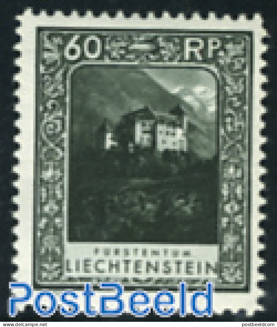 Liechtenstein 1930 60Rp, Perf. 11.5, Stamp Out Of Set, Unused (hinged), Art - Castles & Fortifications - Ongebruikt