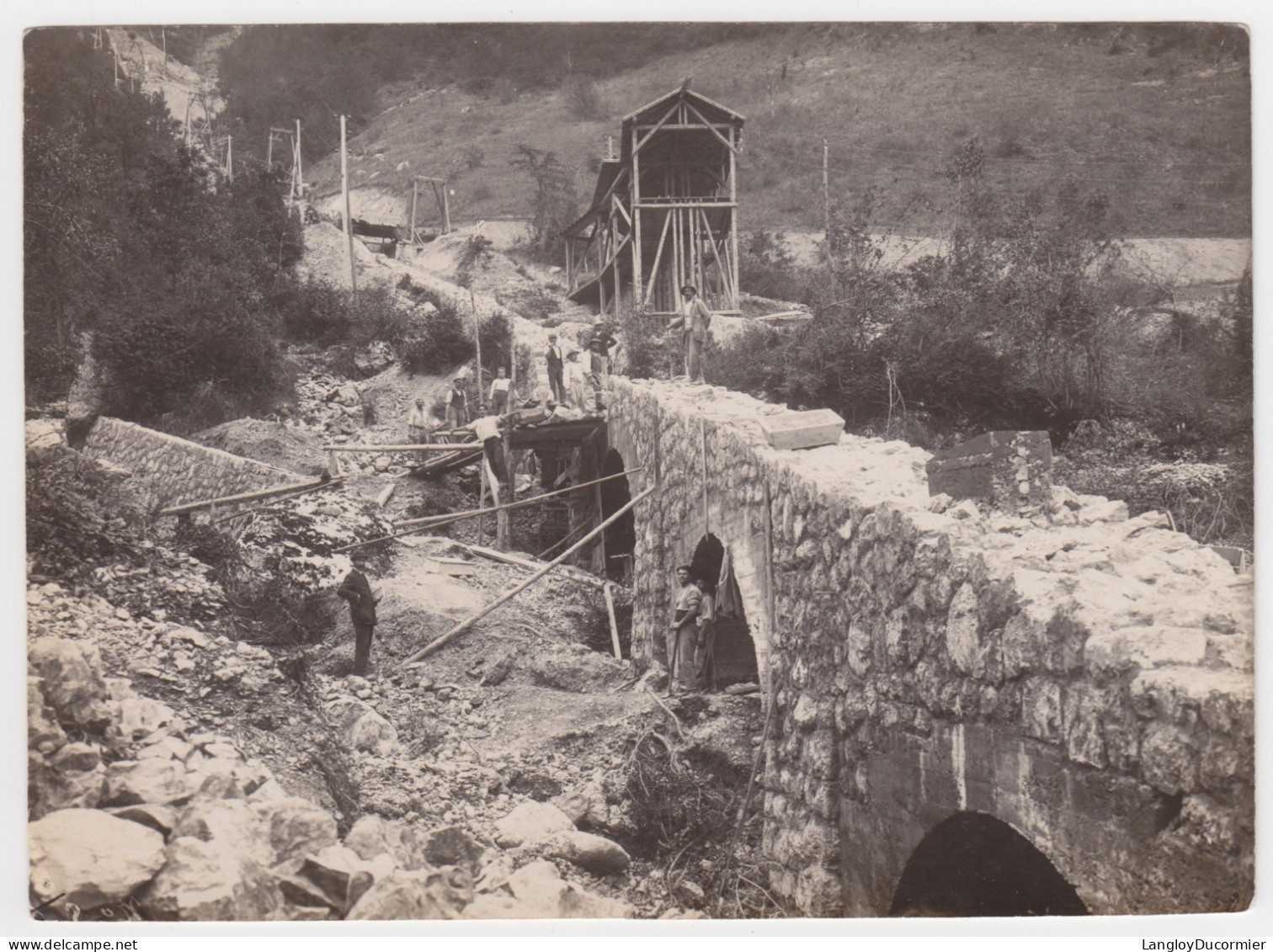 FUNICULAIRE DE SAINT-HILAIRE  // ISERE // OCTOBRE 1920 // CHANTIER DE CONSTRUCTION - Luoghi