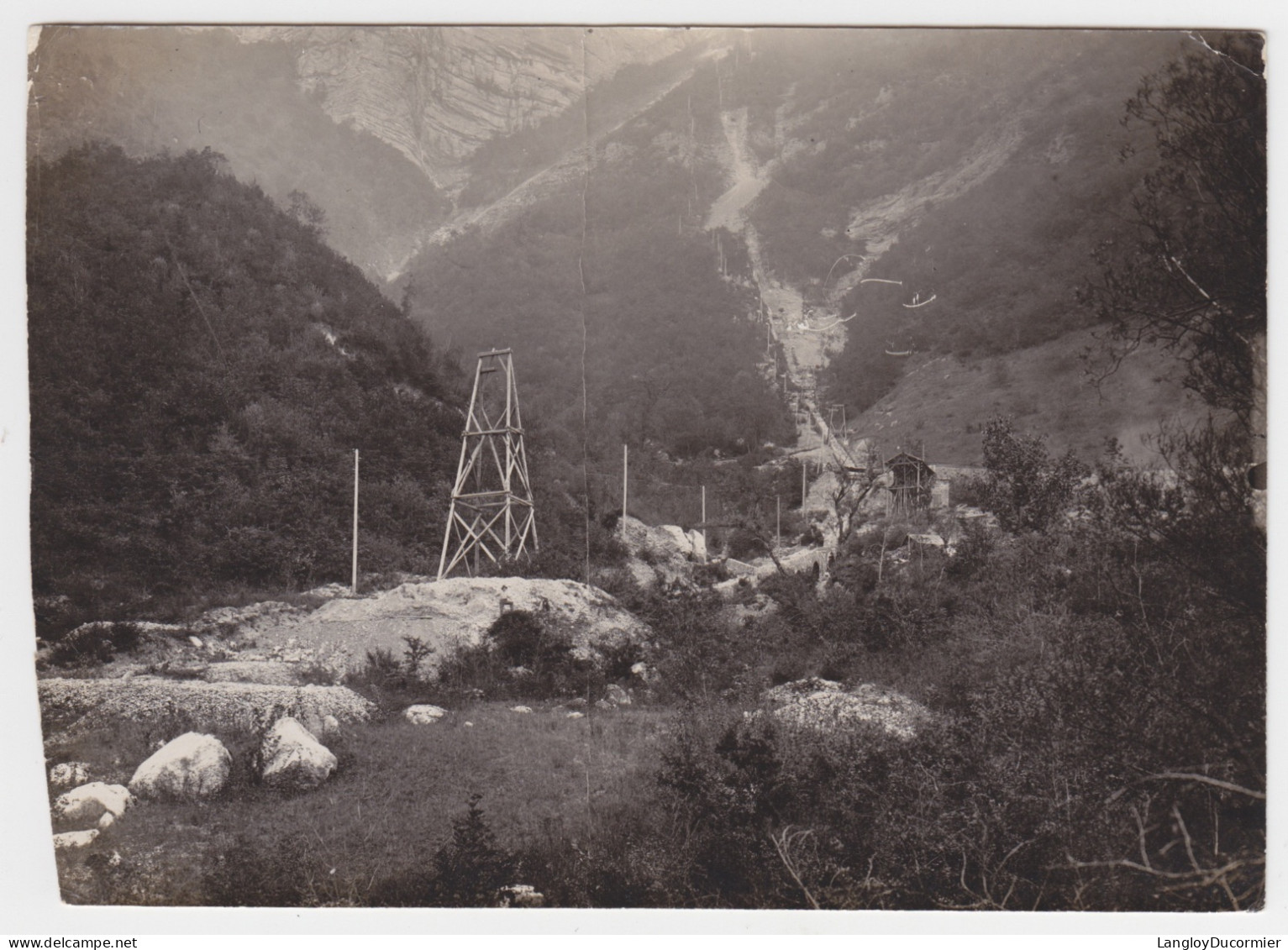 FUNICULAIRE DE SAINT-HILAIRE  // ISERE // OCTOBRE 1920 // CHANTIER DE CONSTRUCTION