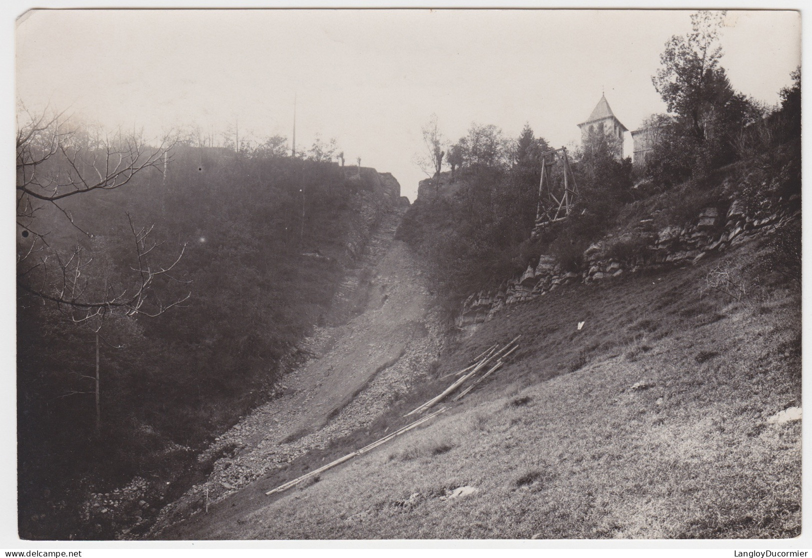 FUNICULAIRE DE SAINT-HILAIRE  // ISERE // OCTOBRE 1920 // CHANTIER DE CONSTRUCTION