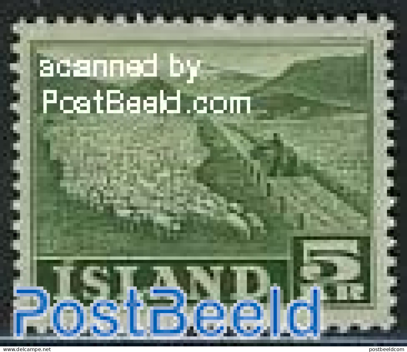 Iceland 1950 5Kr, Sheeps, Stamp Out Of Set, Unused (hinged), Nature - Various - Cattle - Textiles - Nuovi