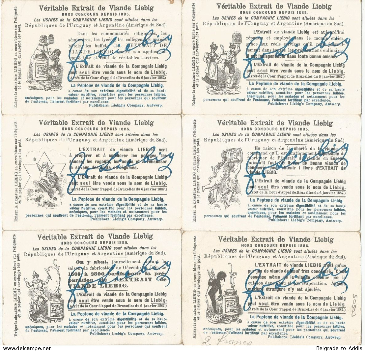 Chromo Liebig Série Compl. De 6 Chromos S_0503 Races Bovines 1897 - Liebig