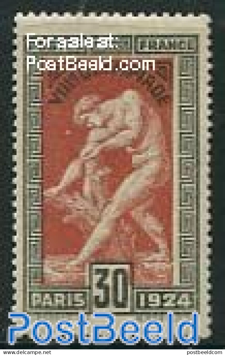 France 1924 30c, Stamp Out Of Set, Unused (hinged), Sport - Olympic Games - Neufs