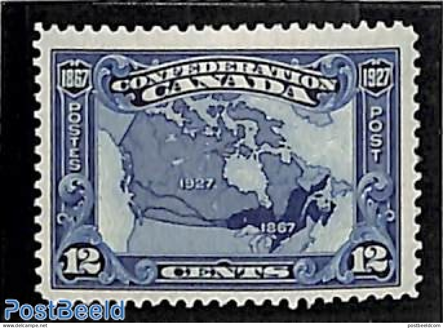 Canada 1927 12c, Stamp Out Of Set, Mint NH, Transport - Various - Railways - Maps - Ungebraucht