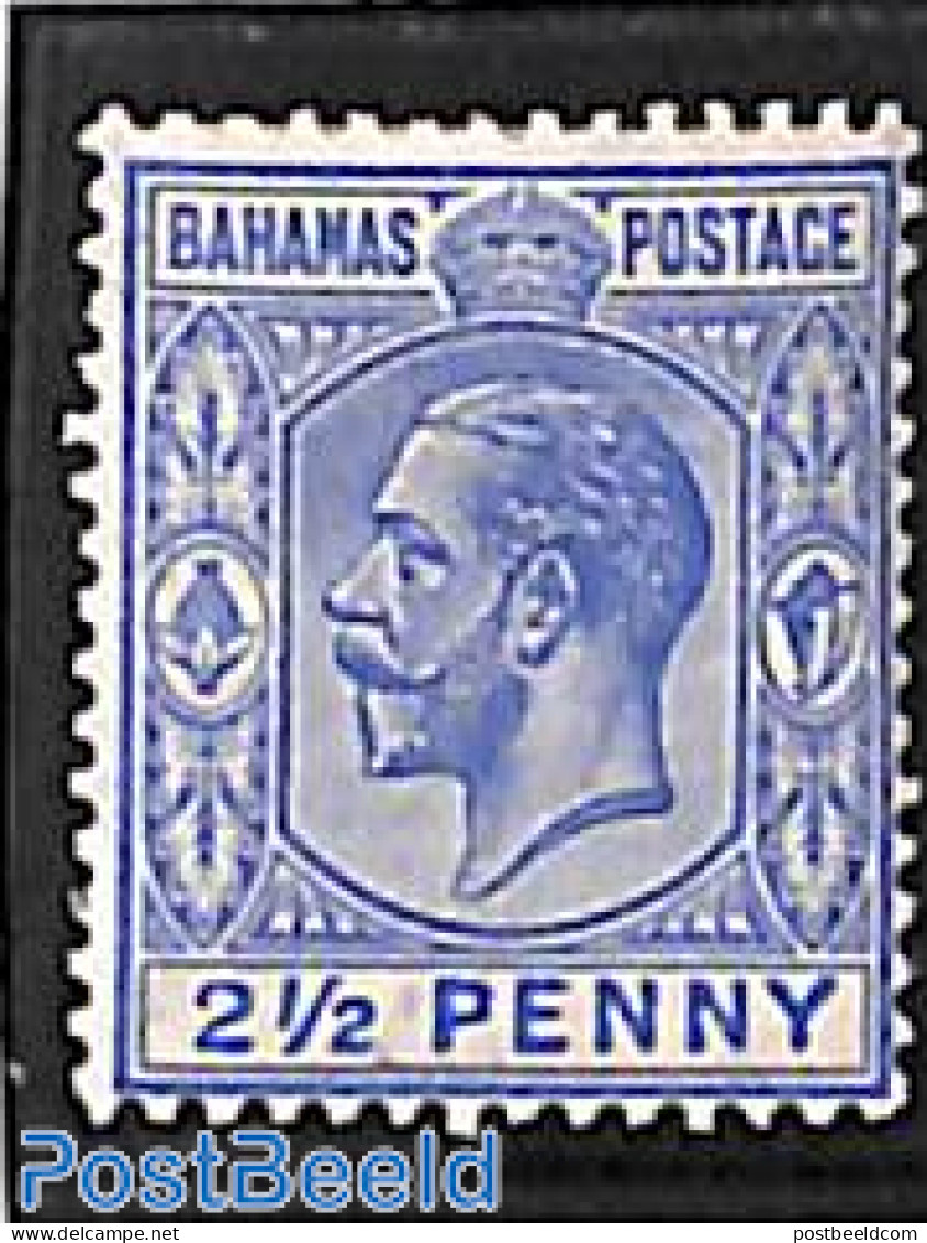 Bahamas 1912 2.5d, WM Mult. Crown-CA, Stamp Out Of Set, Unused (hinged) - Sonstige & Ohne Zuordnung