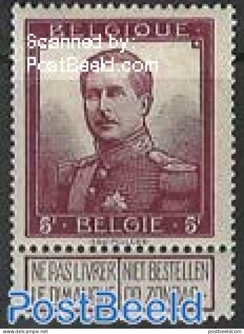 Belgium 1912 5F, Stamp Out Of Set, Unused (hinged) - Ongebruikt