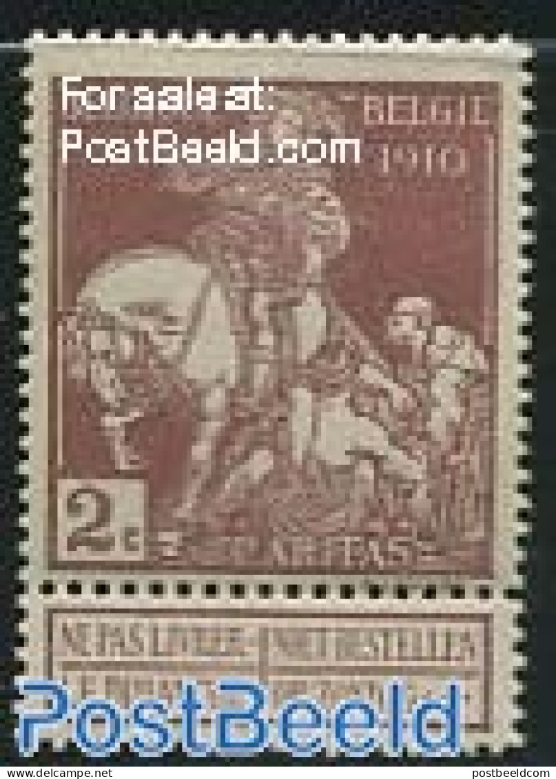 Belgium 1910 2c, Stamp Out Of Set, Unused (hinged), Nature - Horses - Ongebruikt
