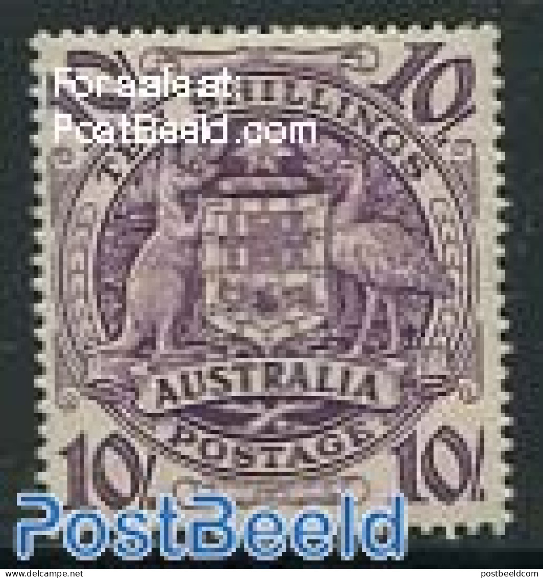 Australia 1949 10Sh, Stamp Out Of Set, Mint NH, History - Nature - Coat Of Arms - Animals (others & Mixed) - Birds - W.. - Unused Stamps