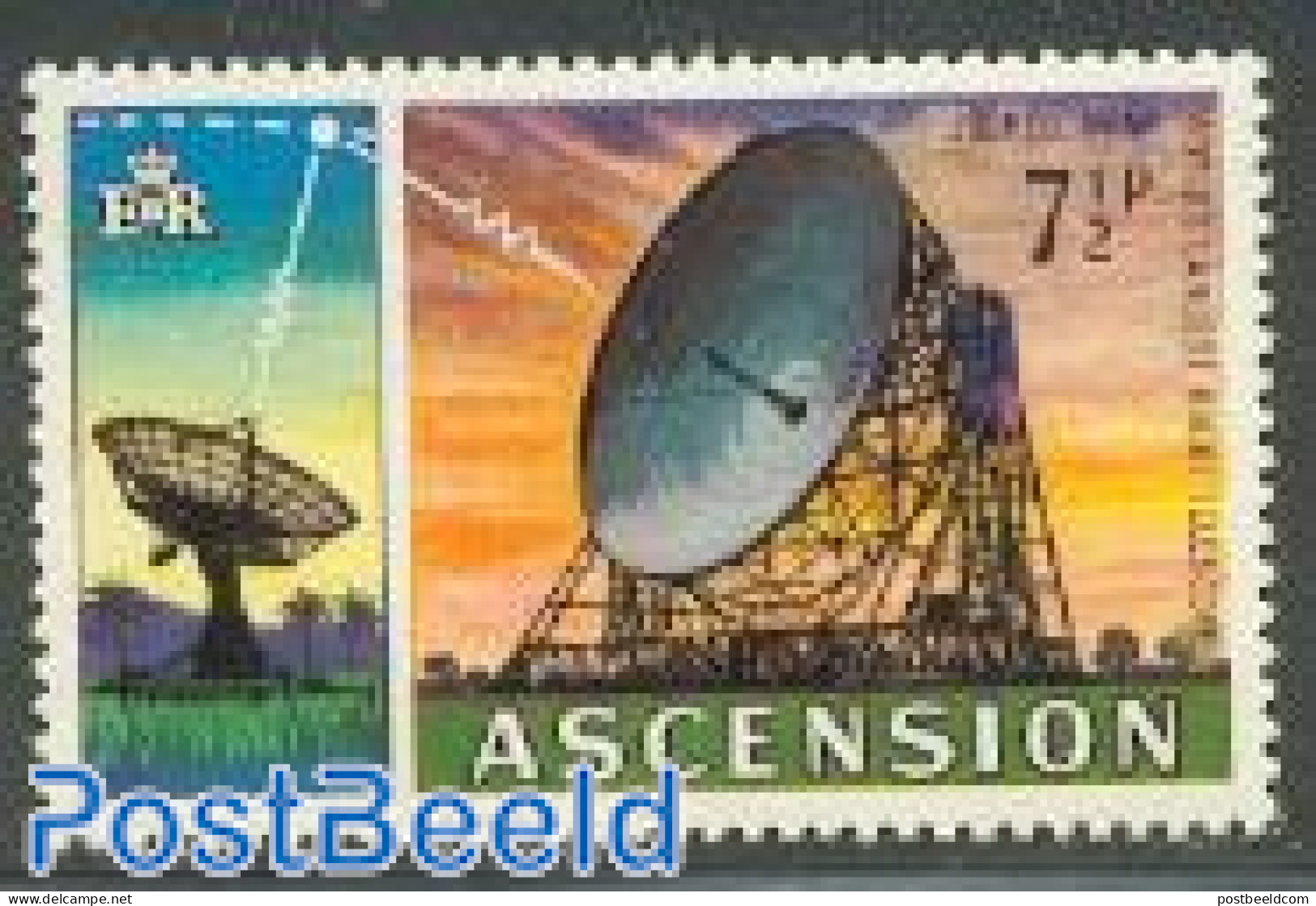 Ascension 1971 7.5p, Stamp Out Of Set, Mint NH, Science - Transport - Telecommunication - Space Exploration - Telecom