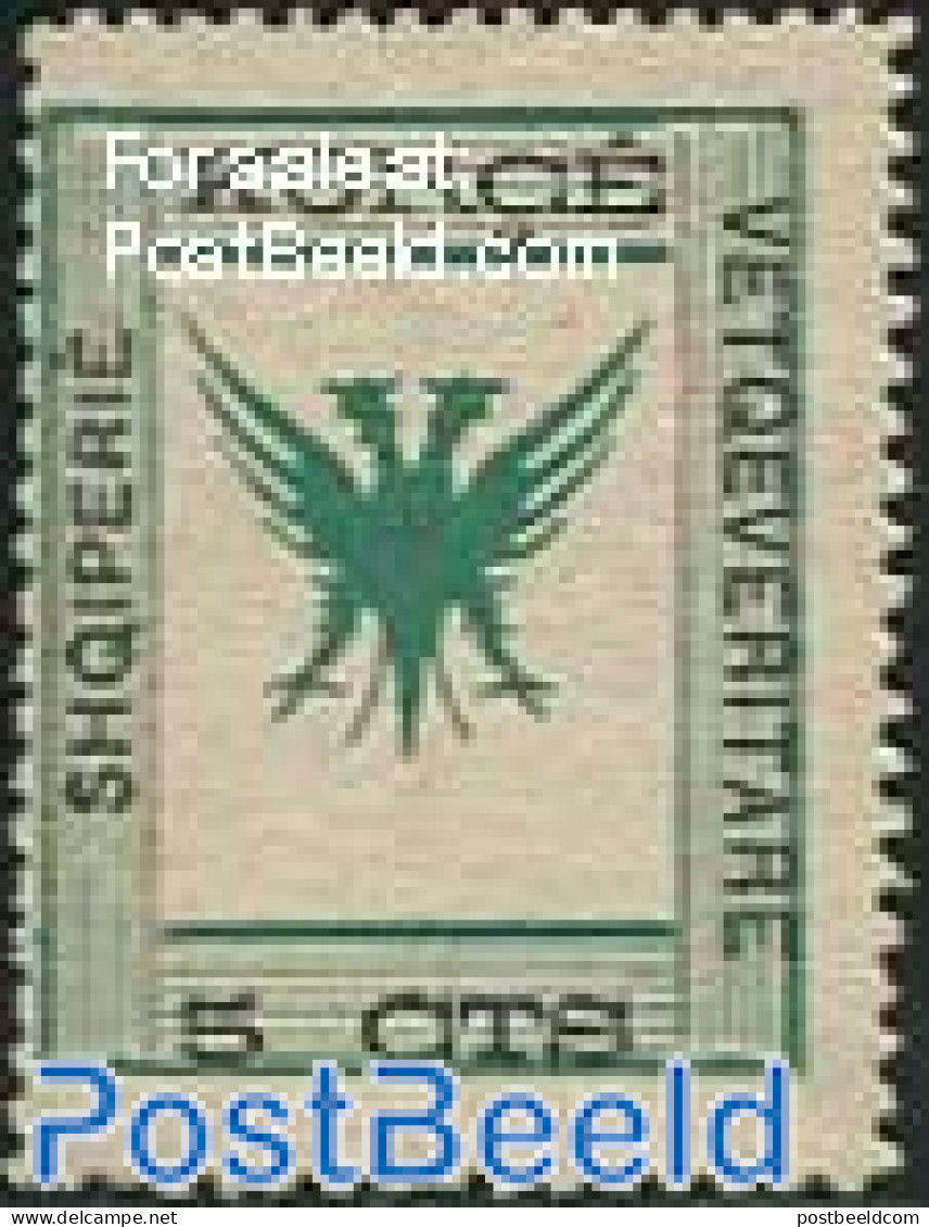 Albania 1917 Korca, 5c, Stamp Out Of Set, Mint NH, Nature - Birds - Albanië